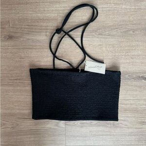 NWT Black Smocked Halter Tube Top